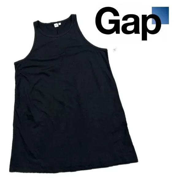 NWT Gap Sleeveless Transitional Flattering Racerback Knit Dress Black XXL 18 - Picture 2 of 9